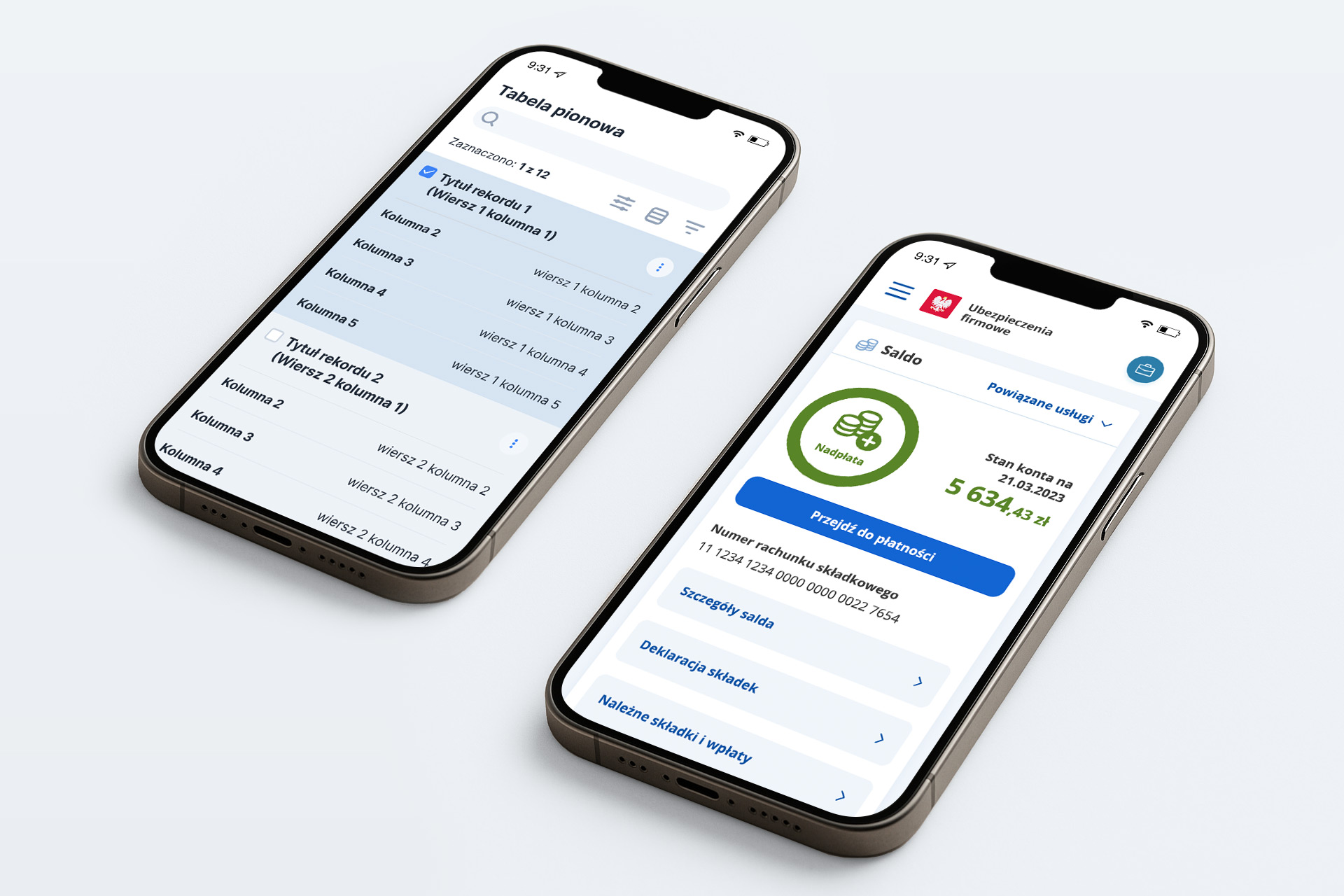 Ubezpieczenia - wersja mobile