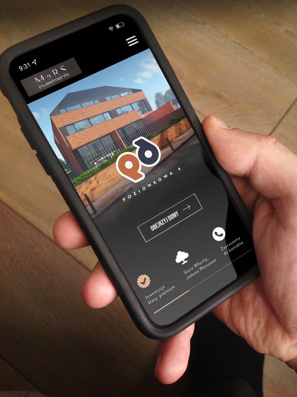 Strona inwestycji na telefonie