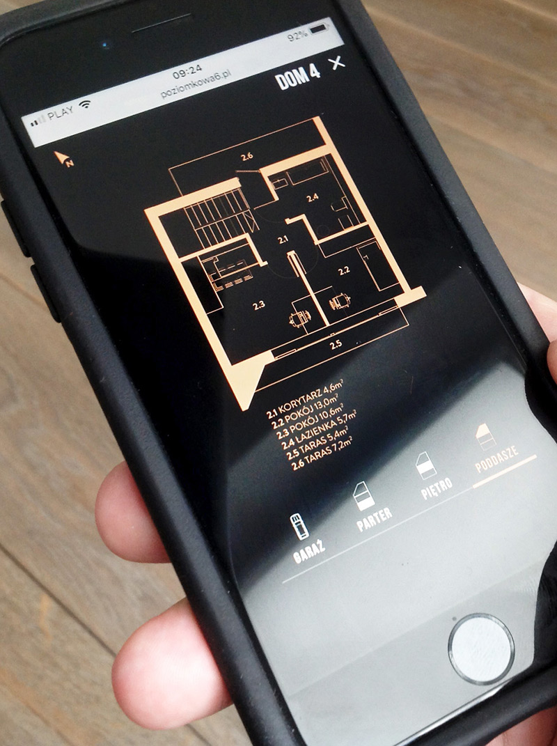 Rzut mieszkania na telefonie