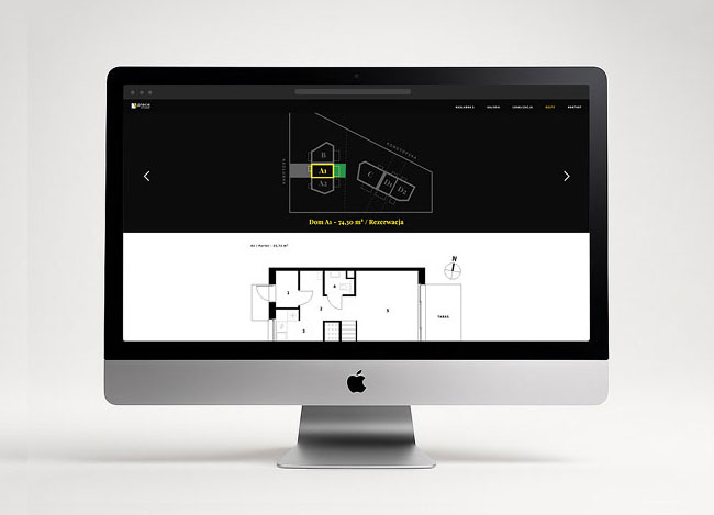 iMac z widokiem rzutów mieszkań